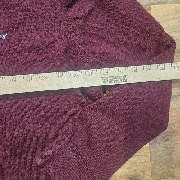 Vineyard Vines Sweater Mens 2XL Pullover 1/4 Zip Cashmere Blend Logo Blue Preppy - Picture 5 of 8